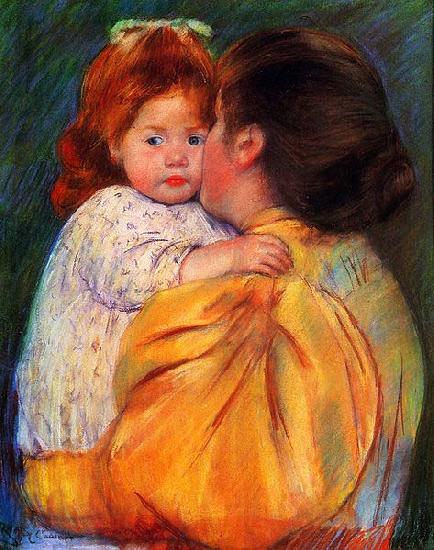Mary Cassatt Maternal Kiss Norge oil painting art